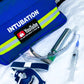 YouTube Intubation patch attached to a blue intubation kit and other intubation equipment.