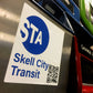 MTA Skell city station sticker attached to a metrocard fare kiosk.