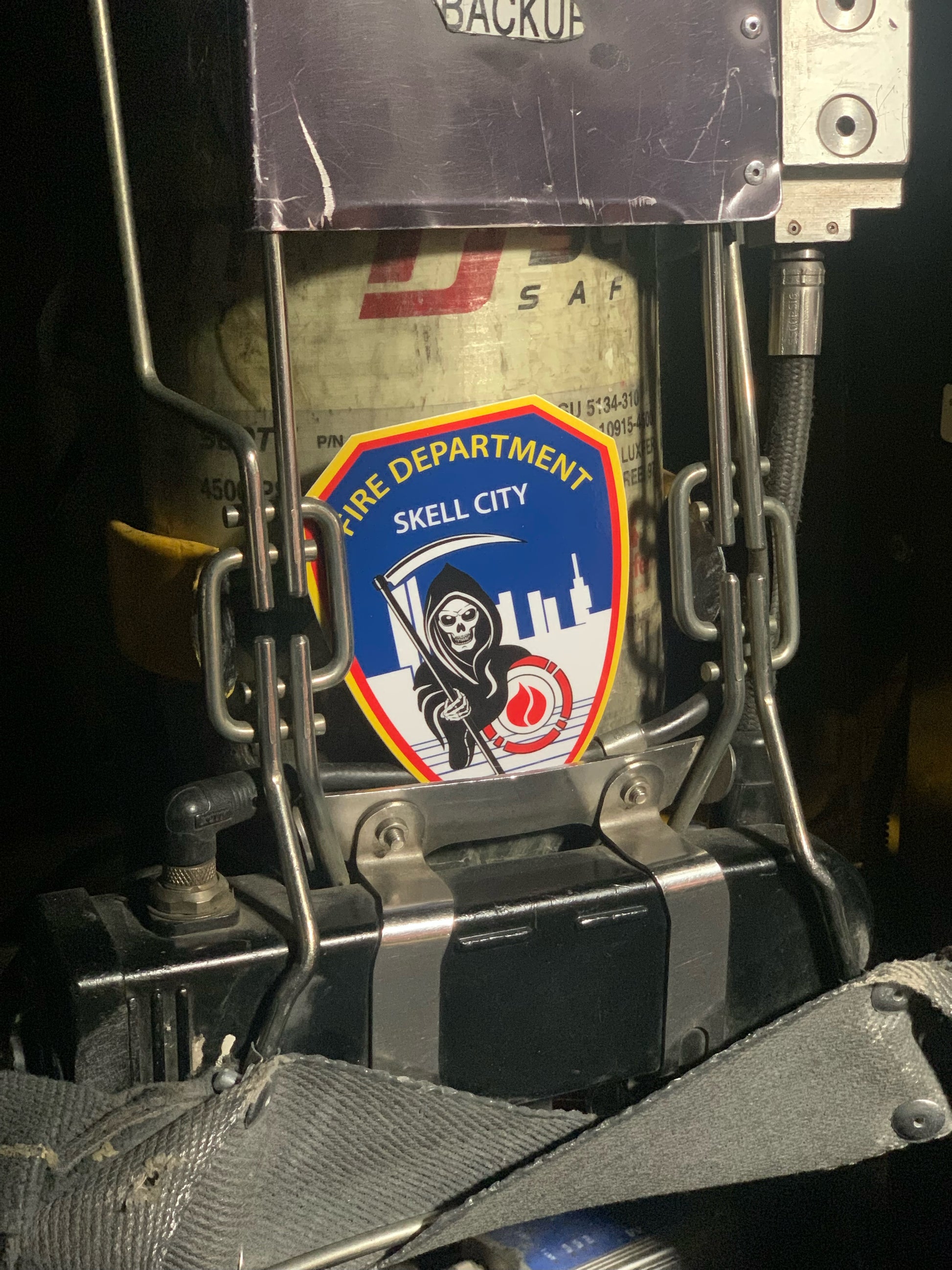 FDNY patch from SkellCity attached to the mask.