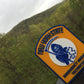 new york state skell city reaper EMT Velcro PVC patch against beautiful NYS mountains