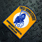 new york state skell city reaper EMT Velcro PVC patch against black steel background